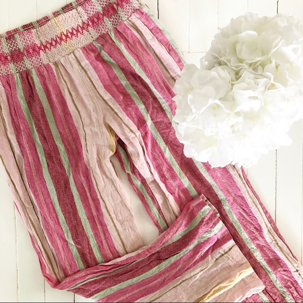 Striped linen pants